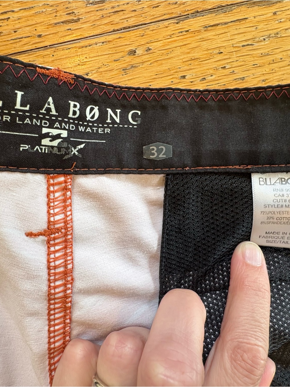Billabong Rust Orange Palm Print Men's Shorts - Picture 8 of 12